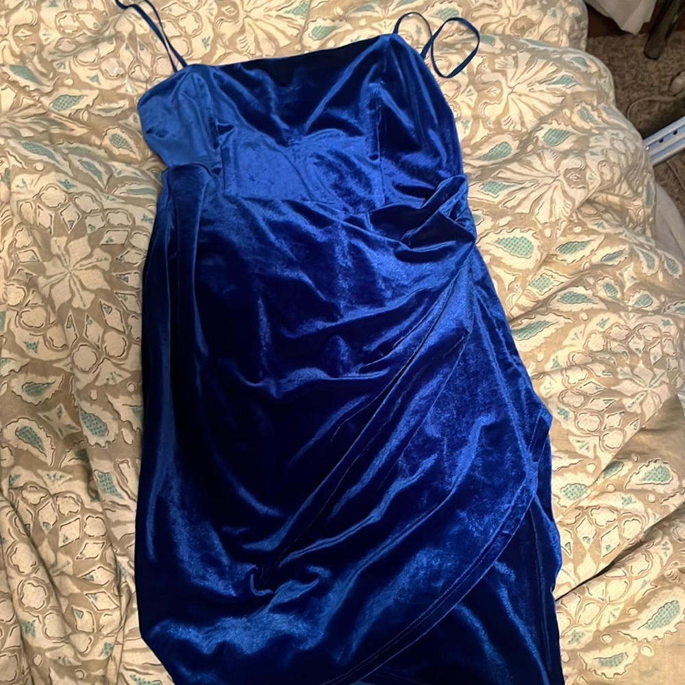 Velvet-blue formal dress, Size- Adult Large